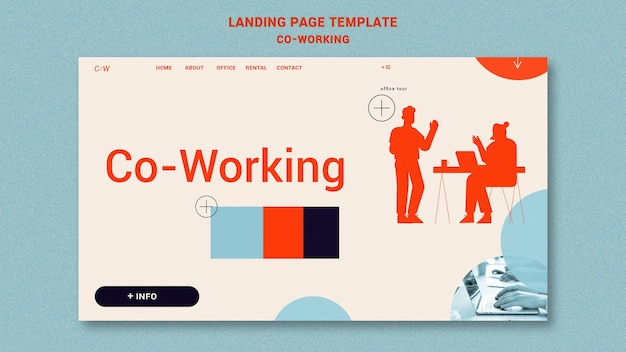 PSD modelo de página de destino colaborativo