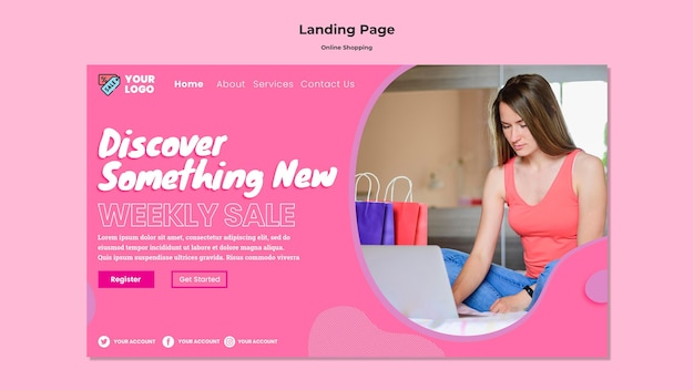 Modelo de página de destino de compras on-line