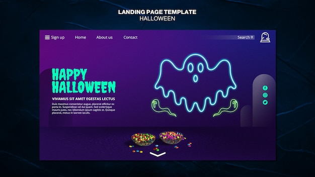 Modelo de página de destino de evento de Halloween