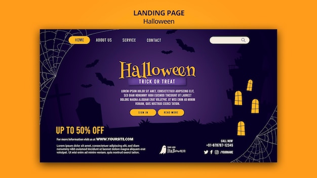 Modelo de página de destino de Halloween