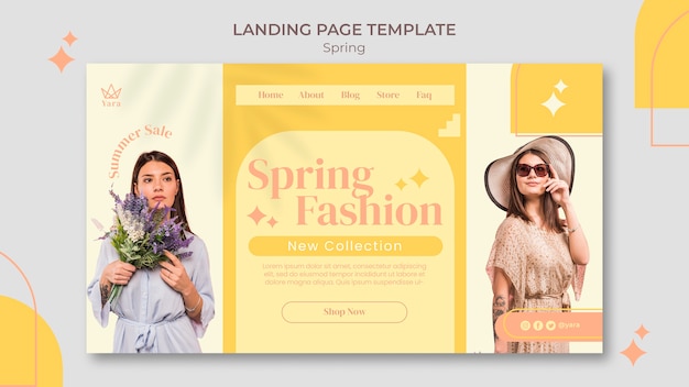 PSD modelo de página de destino de primavera de moda minimalista
