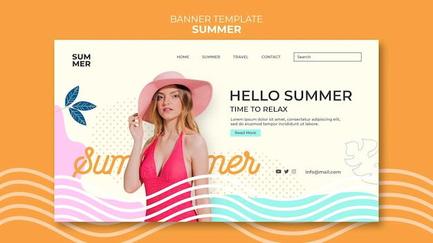 Modelo de página de destino de verão