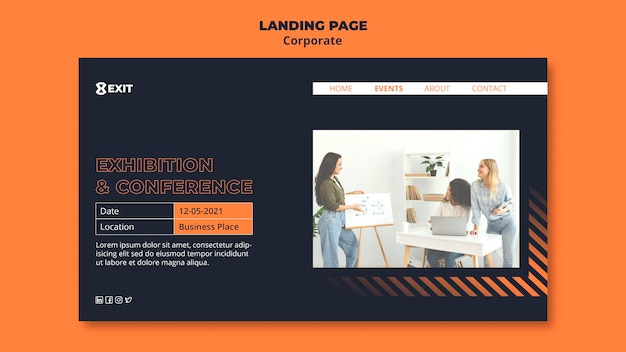 PSD modelo de página de destino para corporação