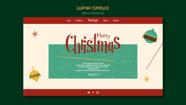 Modelo de página de destino para o natal