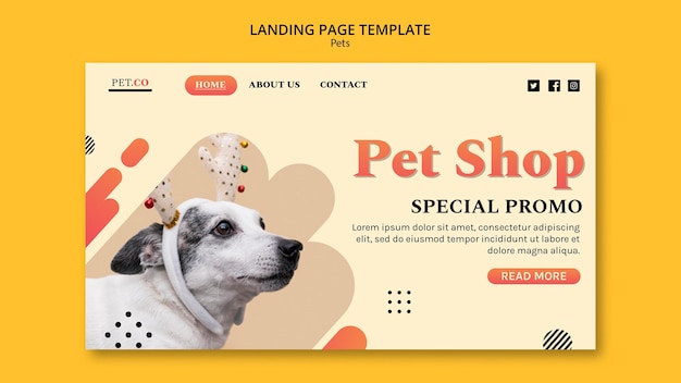 PSD modelo de página de destino para pet shop