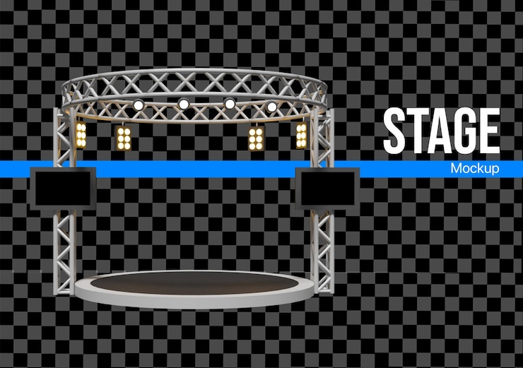 PSD modelo de palco de concerto em 3d