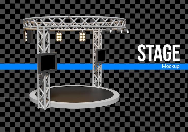 PSD modelo de palco de concerto em 3d