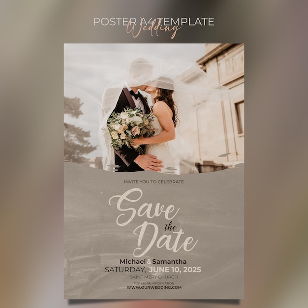 Modelo de panfleto de casamento elegante em PSD
