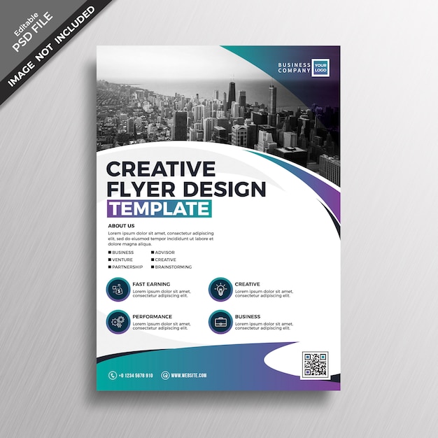 PSD modelo de panfleto de negócios corporativos criativos