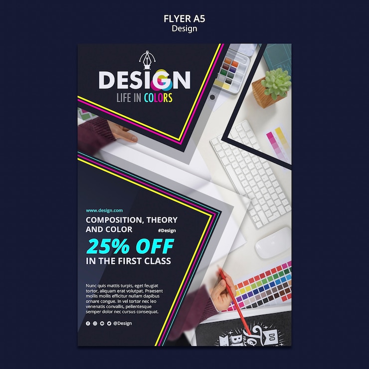 PSD modelo de panfleto vertical de profissão de design gráfico
