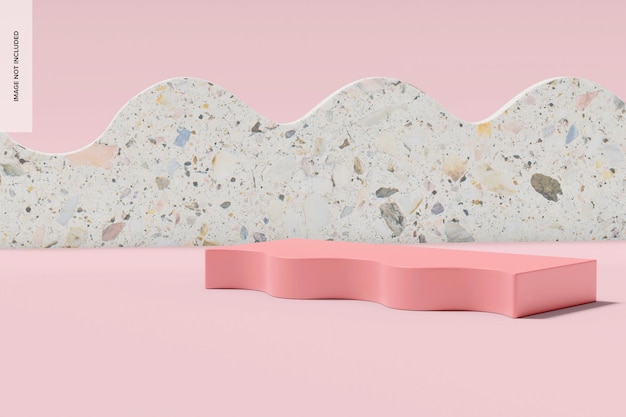 Modelo de pano de fundo rosa decorativo de ondas, perspectiva 02
