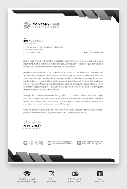 Modelo de papel de carta de negócios e corporativos modernos