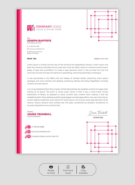 PSD modelo de papel de carta de negócios e empresas modernas da psd