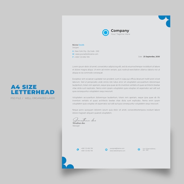 Modelo de papel de carta de negócios modernos PSD
