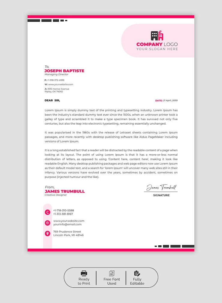 PSD modelo de papel timbrado corporativo e empresarial moderno psd