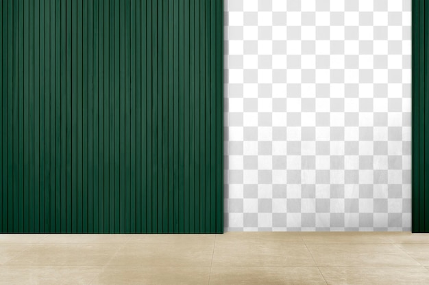 Modelo de parede verde png autêntico design interior de sala vazia