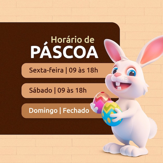 PSD modelo de páscoa feliz páscoa mídia social