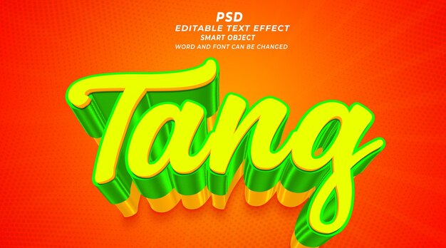 PSD modelo de photoshop de efeito de texto editável 3d tang