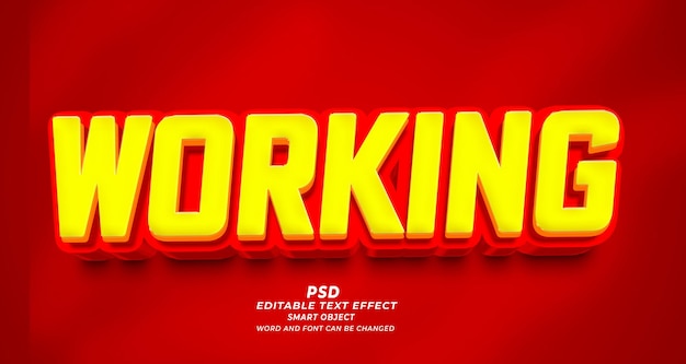 Modelo de Photoshop de efeito de texto editável em 3D