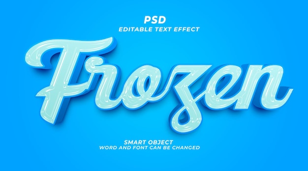 Modelo de photoshop de fundo de texto editável 3D PSD congelado com fundo bonito