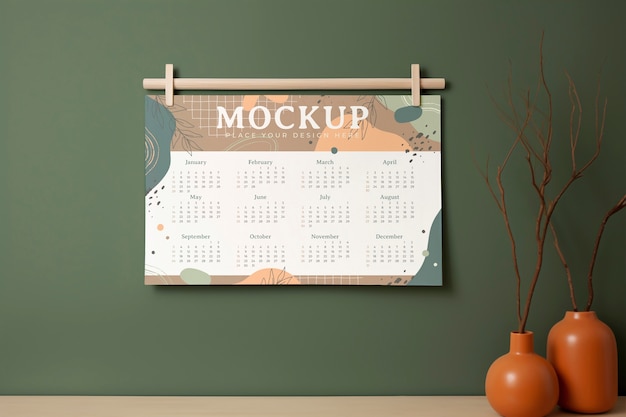 Modelo de planejador e calendário