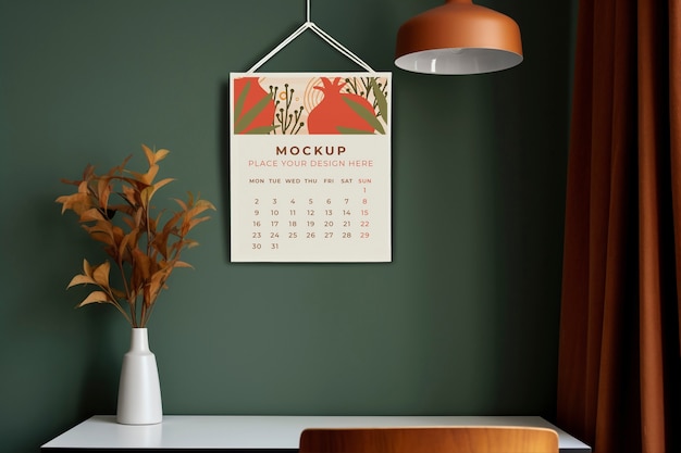 Modelo de planejador e calendário
