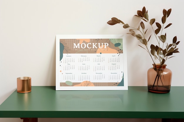 Modelo de planejador e calendário