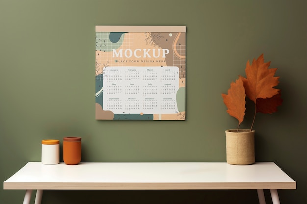 Modelo de planejador e calendário