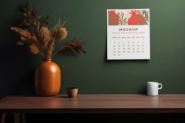 Modelo de planejador e calendário