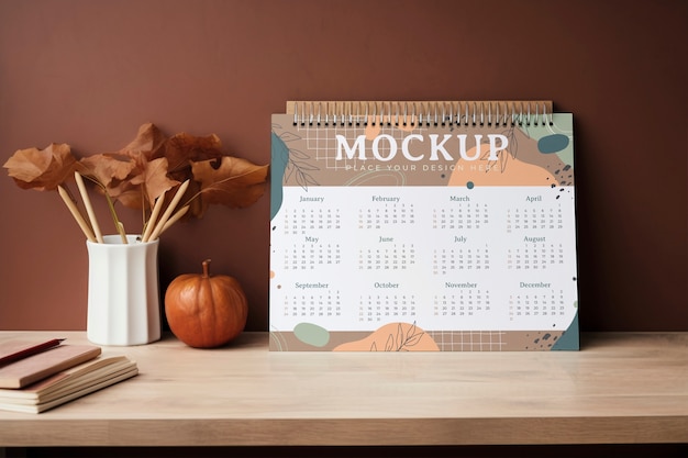 Modelo de planejador e calendário