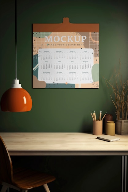 Modelo de planejador e calendário