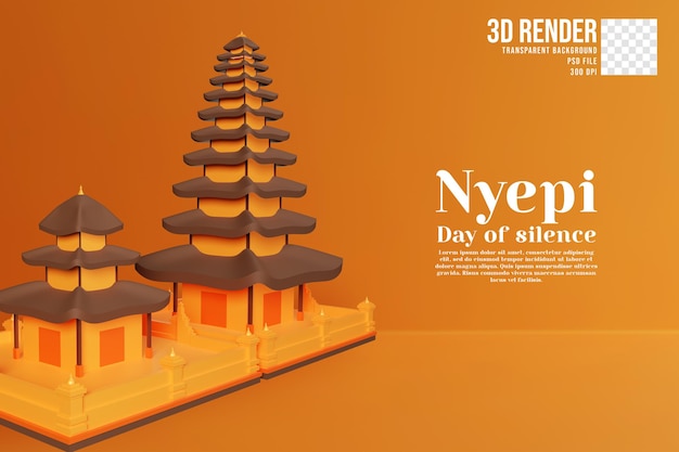 PSD modelo de plano de fundo do dia do silêncio nyepi