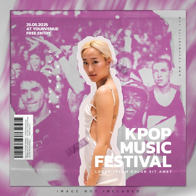 PSD modelo de post de mídia social kpop