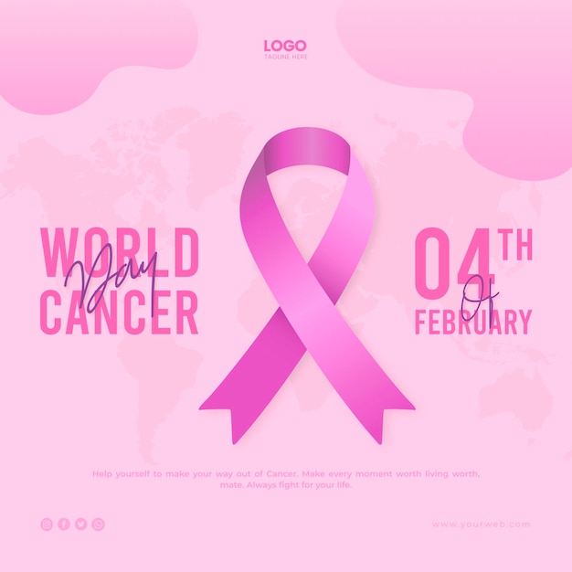 PSD modelo de post do dia mundial do câncer