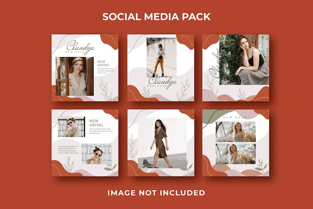 Modelo de post Instagram de mídia social quadrada