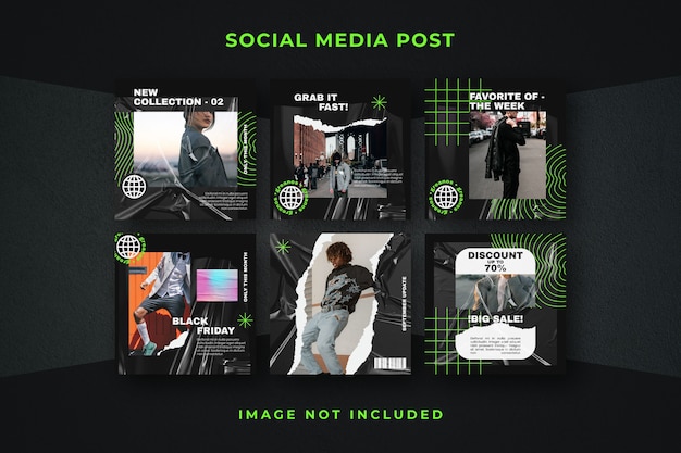 Modelo de post Instagram de mídia social quadrada