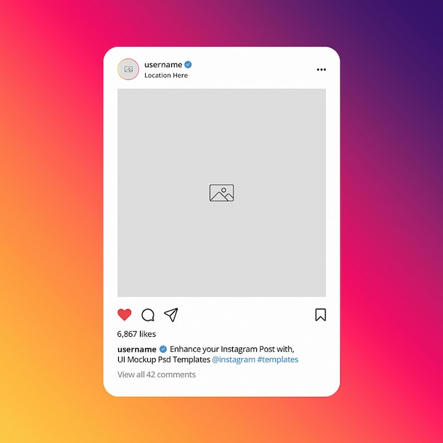 Modelo de post para Instagram de mídia social em PSD
