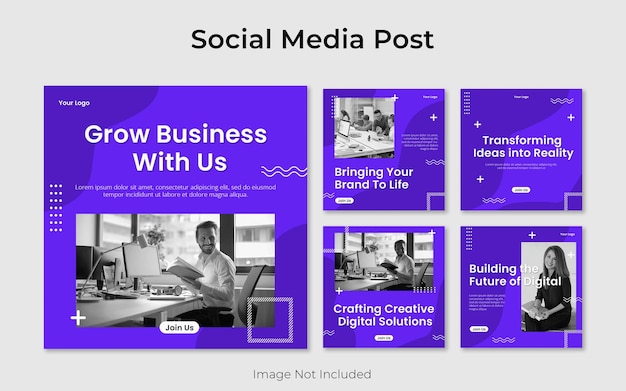 Modelo de post set do Instagram empresarial