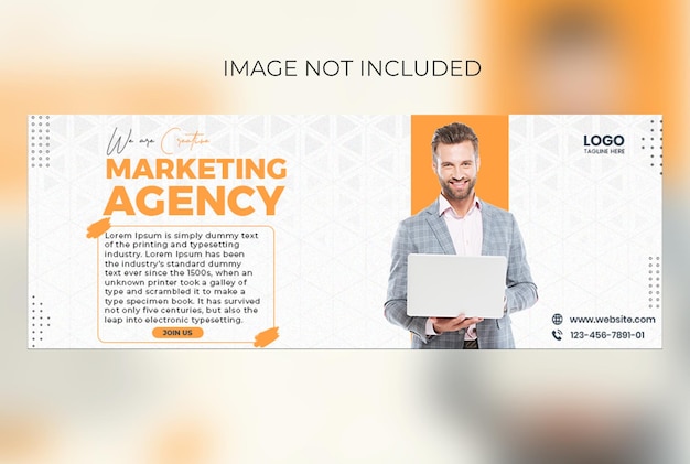 Modelo de postagem de banner de capa de marketing corporativo criativo em mídias sociais