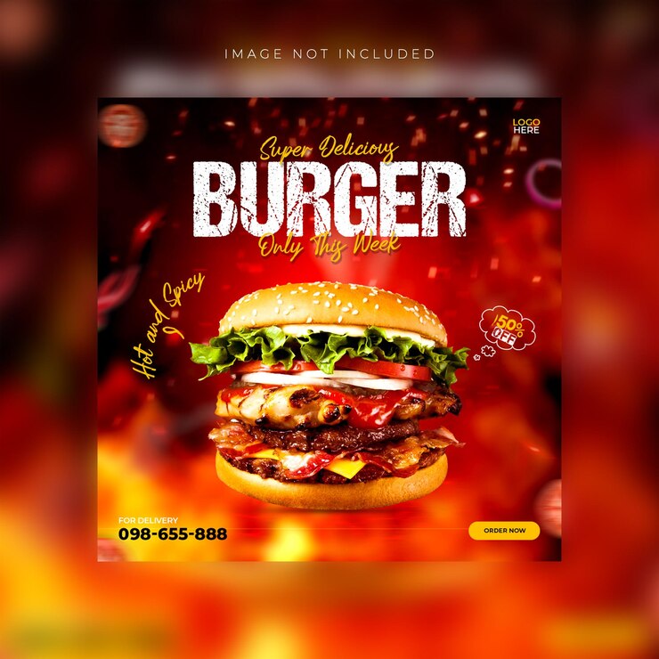 Modelo de postagem de banner de mídia social de comida deliciosa especial