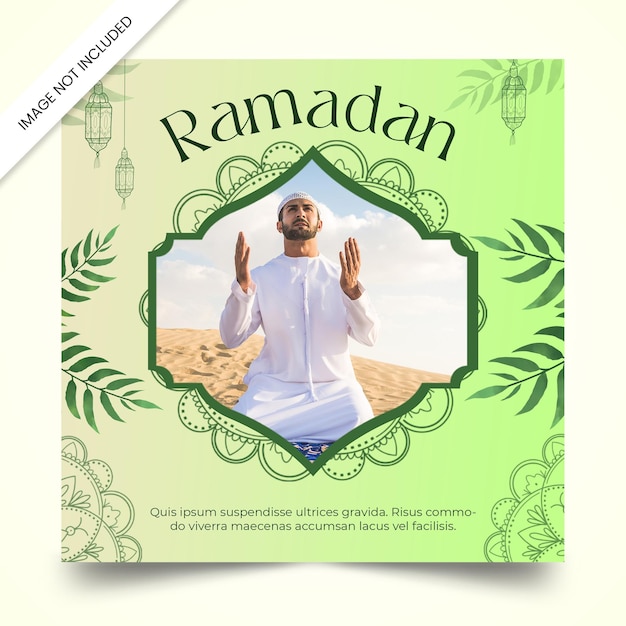 PSD modelo de postagem de design de mídia social ramadan mubarak