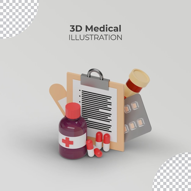 modelo de postagem de ilustração médica de renderização 3D