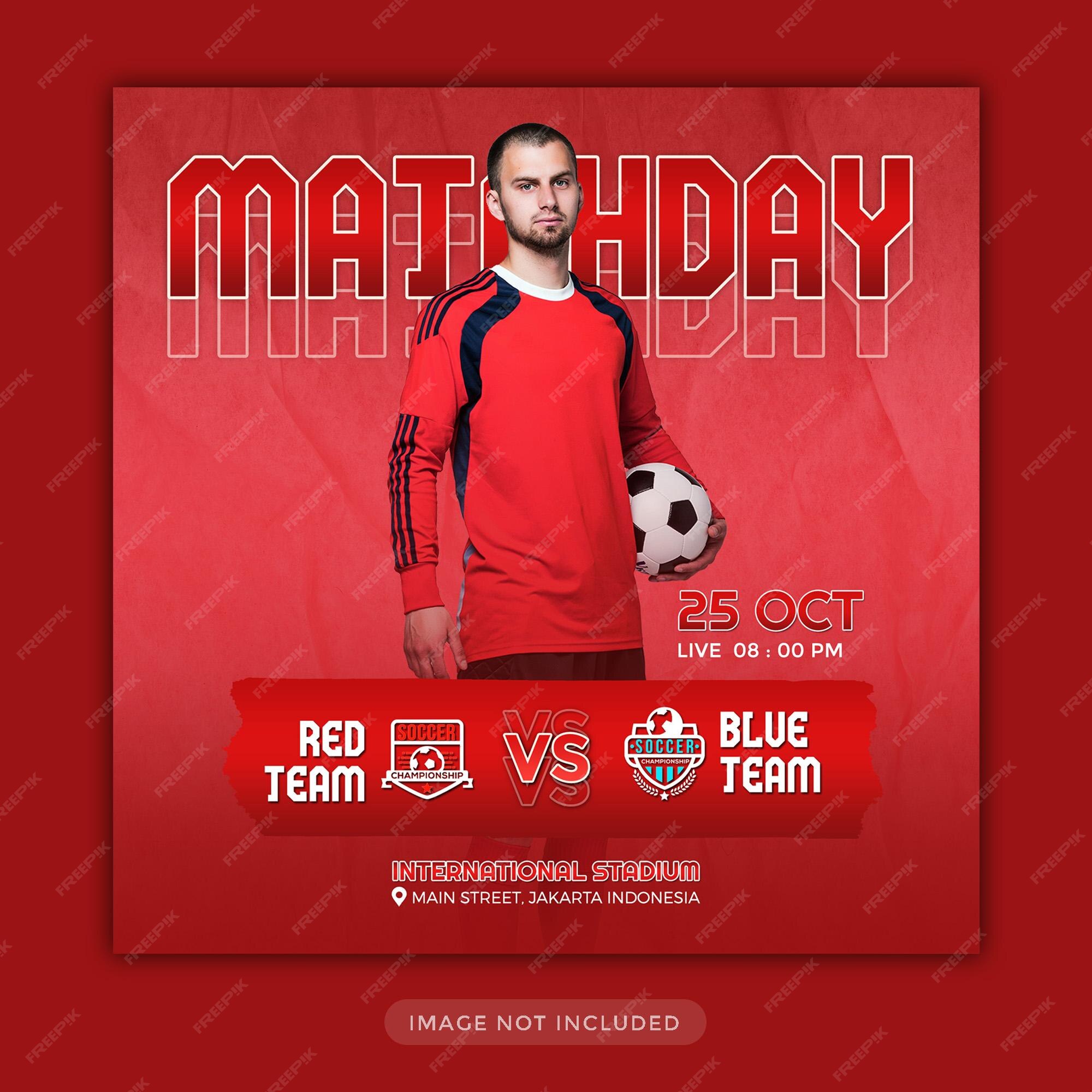 Jogo de Futebol - Modelo de Flyer PSD Grátis + Capa do Facebook + Post do  Instagram. - 10022238