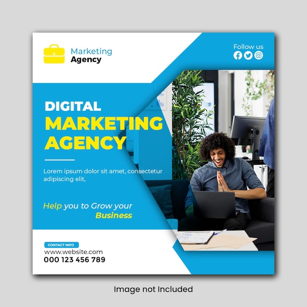 Modelo de postagem de marketing digital em mídias sociais