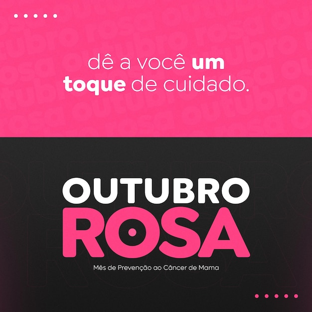 PSD modelo de postagem de mídia social campanha de outubro rosa de conscientização sobre o câncer de mama