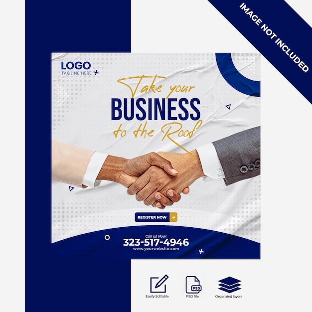 Modelo de postagem de mídia social corporativa para agência de marketing digital