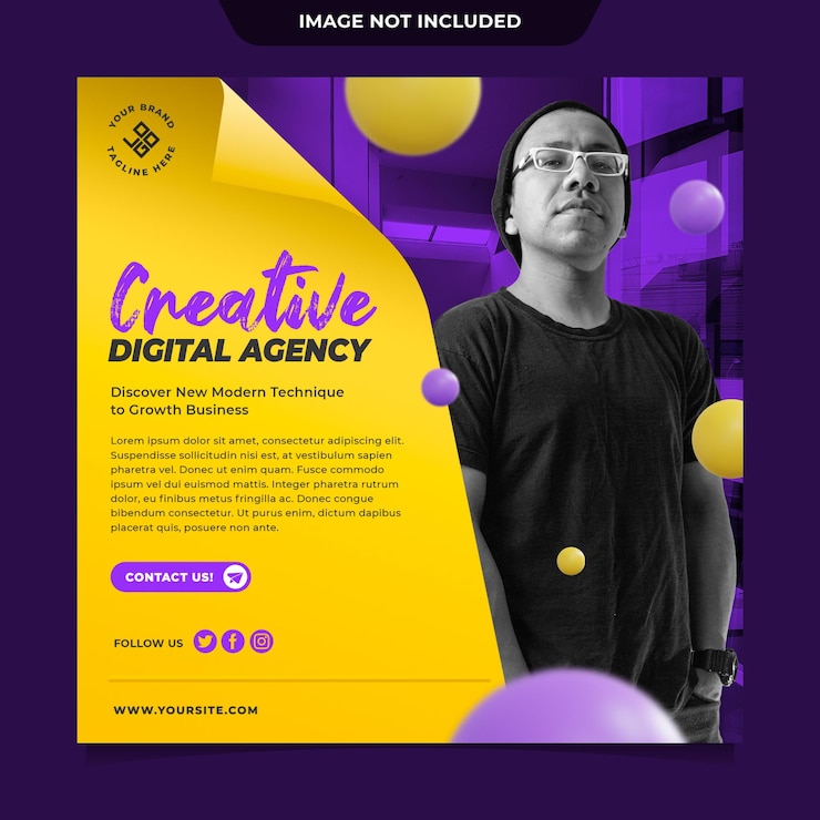PSD modelo de postagem de mídia social da agência digital