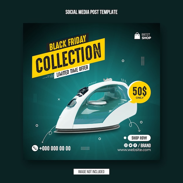 PSD modelo de postagem de mídia social da coleção de produtos da black friday