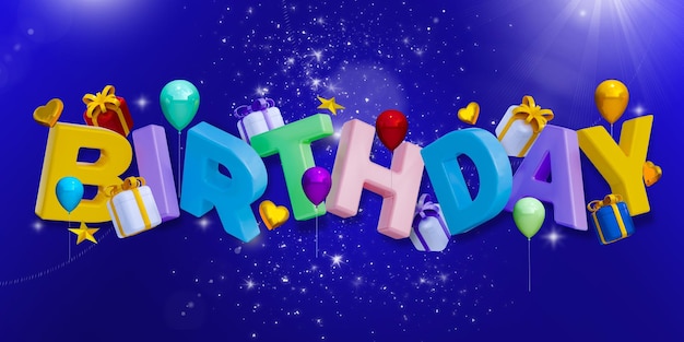 Modelo de postagem de mídia social de banner de aniversário 3d