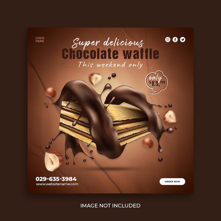 PSD modelo de postagem de mídia social de chocolate